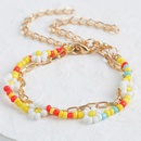 handwoven rice beads flower doublelayer bracelet wholesale jewelry Nihaojewelrypicture10