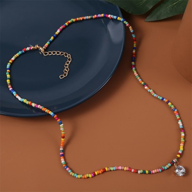 simple hand-woven beads color necklace—2