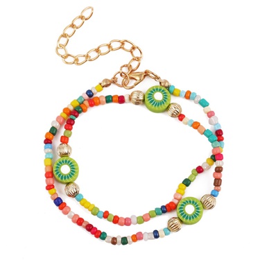 kiwi cute fruit handmade beaded multilayer bracelet  jewelry—5