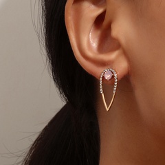 Simple Élégant Doux Girly Creux En Forme de Goutte Boucles D'oreilles de Style Coréen De Mode Nouvelle Tendance Diamant Boucles D'oreilles
