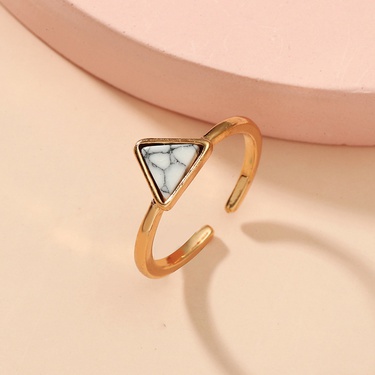 triangle turquoise retro opening adjustable foot ring  jewelry—2