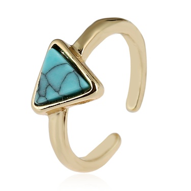 triangle turquoise retro opening adjustable foot ring  jewelry—5