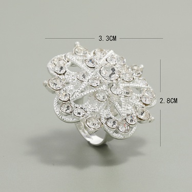 Fashion Elegance and Creativity Design Open Adjustable Ring European and American Simple Retro New Star Flower Ring—3