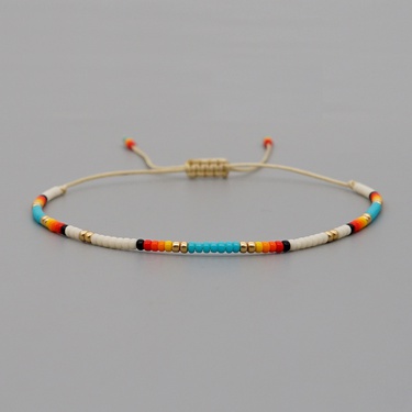 color Miyuki bead woven ethnic style bracelet  jewelry—3