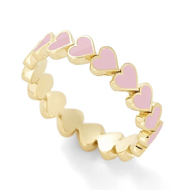 European and American New Bracelet Alloy Dripping Oil Love Heart-Shaped Ring Multi-Color Peach Heart Ring Exquisite and Versatile Trendy Jewelry Manufacturer—3
