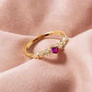 red gemstone zircon simple ring wholesale jewelry Nihaojewelry NHDB398367picture13