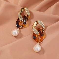 wholesale long leopard print resin chain earrings Nihaojewelry