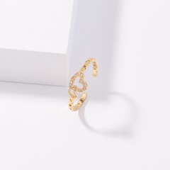 heart-shaped simple inlaid zircon ring wholesale jewelry Nihaojewelry