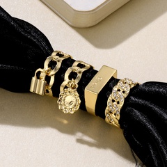 wholesale jewelry geometric flower lock pendant ring 4-piece set nihaojewelry