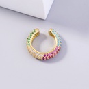 wholesale jewelry Cshaped copper inlaid color zircon ear clip nihaojewelry  NHDB398441picture11