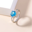 European and American Foreign Trade CrossBorder Fashion Deep Sea Blue Gem MicroInlaid Zircon Ring Female Ring Ornamentpicture11
