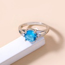 European and American Foreign Trade CrossBorder Fashion Deep Sea Blue Gem MicroInlaid Zircon Ring Female Ring Ornamentpicture12