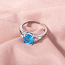 European and American Foreign Trade CrossBorder Fashion Deep Sea Blue Gem MicroInlaid Zircon Ring Female Ring Ornamentpicture13