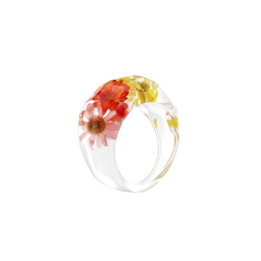 jewelry transparent color flower ring—5