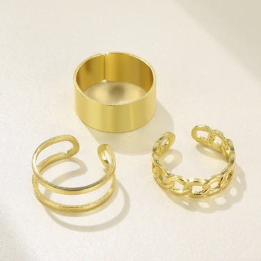 jewelry simple chain splicing open ring 3-piece set—1
