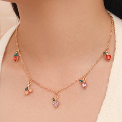 wholesale fruit apple strawberry cherry grape pendant necklace Nihaojewelry