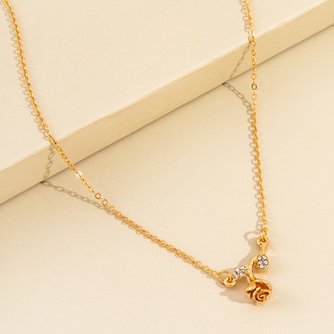 simple rose bouquet pendant necklace—4