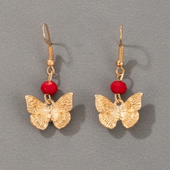 wholesale bohemian red beads butterfly earrings Nihaojewelry