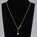 Fashion Korea Metal Ball Tassel Round Bead Chain Titanium Necklace Wholesale Nihaojewelrypicture8