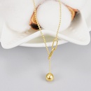 Fashion Korea Metal Ball Tassel Round Bead Chain Titanium Necklace Wholesale Nihaojewelrypicture9