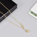 Fashion Korea Metal Ball Tassel Round Bead Chain Titanium Necklace Wholesale Nihaojewelrypicture11