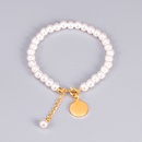 S22 Japanese and Korean Temperamental Fu Character Round Brand Shell Pearl and Pearl Bracelet Trendy Female Slingshot Buckle Blessing Card Hand Jewelrypicture13