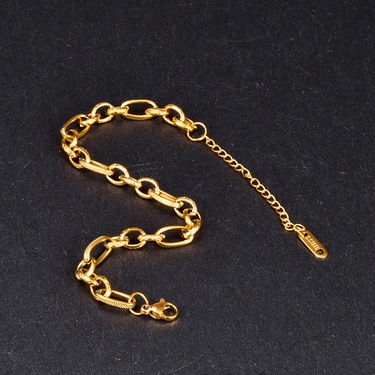 titanium steel simple irregular texture bracelet  jewelry—3