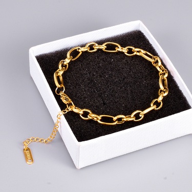 titanium steel simple irregular texture bracelet  jewelry—5