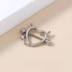 wholesale jewelry horns monster heart-shaped stainless steel breast ring nihaojewelry