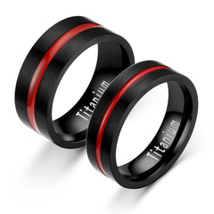 fashion new contrast color black stainless steel ring wholesale nihaojewelry