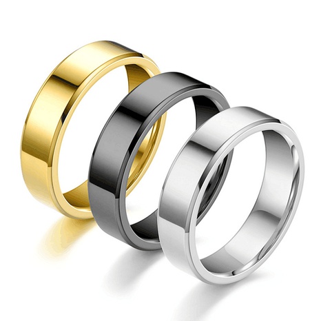 anneaux de couleur unie lisses simples en acier inoxydable en gros nihaojewelry NHWZ398754's discount tags