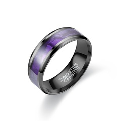 Vente en gros bijoux bague en acier inoxydable noir cystal violet nihaojewelry