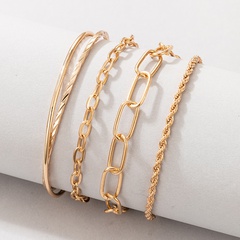 wholesale new metal thick chain geometric 4-piece set bracelet Nihaojewelry