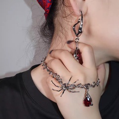 Wholesale spider shape blood drop pendant twist necklace clavicle chain