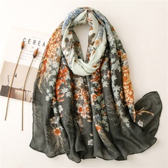 big flower cotton and linen Chinese style silk scarf wholesale Nihaojewelry