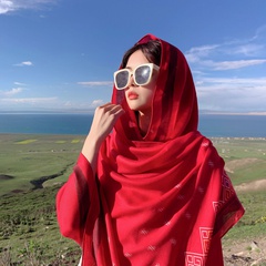 wholesale ethnic red thin desert silk scarf Nihaojewelry