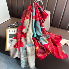 Vente en gros foulard en soie de simulation de lotus rouge Nihaojewelry