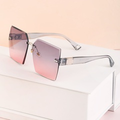 new fashion color big rimless box sunglasses wholesale nihaojewelry