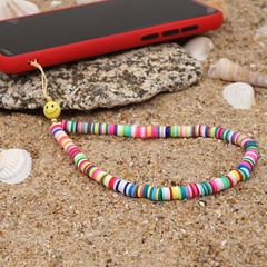 color soft pottery smiley face anti-lost mobile phone chain wholesale Nihaojewelry