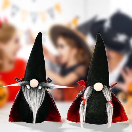 wholesale Halloween faceless doll black witch cloak hat vampire doll Nihaojewelry's discount tags