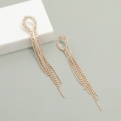 irregular diamond chain tassel simple earrings wholesale jewelry Nihaojewelry