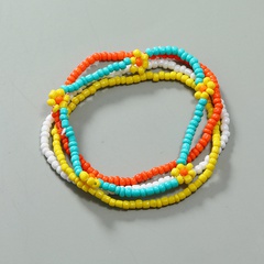Blume Süßigkeiten Farbe Reisperle einfaches Armband 4-teiliges Set Großhandel Schmuck Nihaojewelry