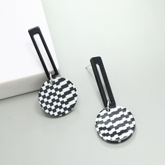 contrast color stitching acrylic geometric simple earrings wholesale jewelry Nihaojewelry