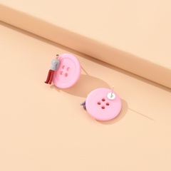 new macaron color button villain resin earrings wholesale nihaojewelry