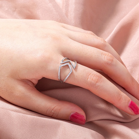 Moda creativa micro diamantes geométricos anillos huecos al por mayor nihaojewelry's discount tags
