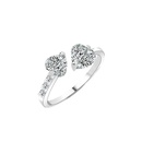 fashion creative double heart diamond adjustable ring wholesale nihaojewelry NHDB399985picture13