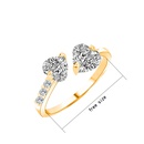 fashion creative double heart diamond adjustable ring wholesale nihaojewelry NHDB399985picture14