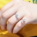 fashion creative double heart diamond adjustable ring wholesale nihaojewelry NHDB399985picture16