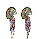 new vintage color diamond animal parrot tassel earrings wholesale nihaojewelrypicture16