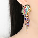 new vintage color diamond animal parrot tassel earrings wholesale nihaojewelrypicture20